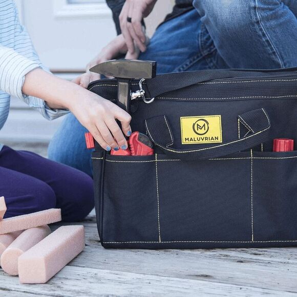 Maluvrian Construction Toys Kids Tool Set Building Kit with Real Tool Bag 90Pcs - Picture 9 of 10